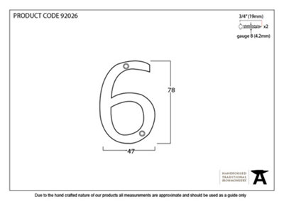 From The Anvil Polished Bronze Numeral 6