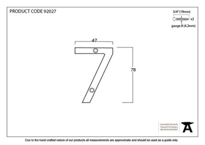 From The Anvil Polished Bronze Numeral 7