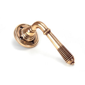 From The Anvil Polished Bronze Reeded Lever on Rose Set - Unsprung