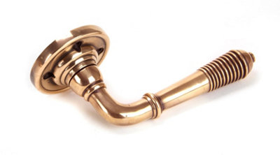 From The Anvil Polished Bronze Reeded Lever on Rose Set