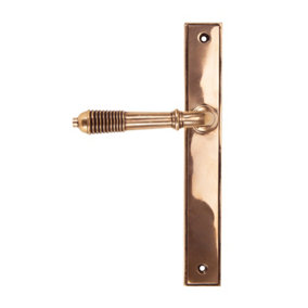 From The Anvil Polished Bronze Reeded Slimline Lever Latch Set