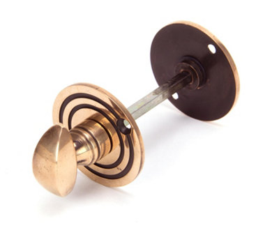 From The Anvil Polished Bronze Round Bathroom Thumbturn
