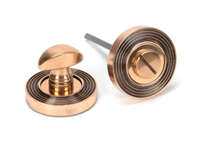 From The Anvil Polished Bronze Round Thumbturn Set (Beehive)