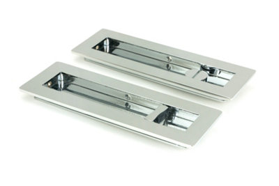 From The Anvil Polished Chrome 175mm Plain Rectangular Pull - Privacy Set