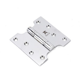 From The Anvil Polished Chrome 4 Inch x 2 Inch x 4 Inch  Parliament Hinge (pair) ss