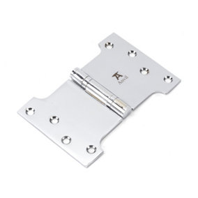 From The Anvil Polished Chrome 4 Inch x 4 Inch x 6 Inch  Parliament Hinge (pair) ss