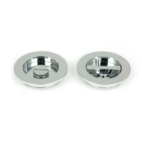 From The Anvil Polished Chrome 75mm Plain Round Pull - Privacy Set