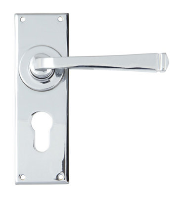 From The Anvil Polished Chrome Avon Lever Euro Lock Set