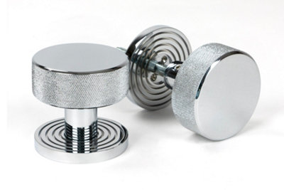 From The Anvil Polished Chrome Brompton Mortice/Rim Knob Set (Beehive)