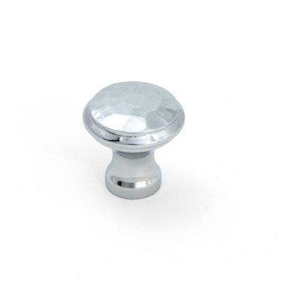 From The Anvil Polished Chrome Hammered Cabinet Knob - Small