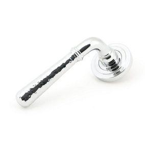 From The Anvil Polished Chrome Hammered Newbury Lever on Rose Set (Art Deco) - Unsprung