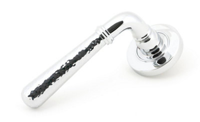 From The Anvil Polished Chrome Hammered Newbury Lever on Rose Set (Plain)