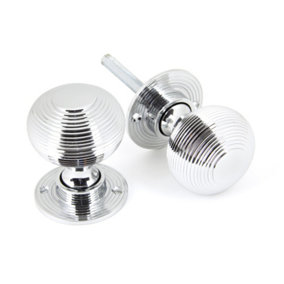From The Anvil Polished Chrome Heavy Beehive Mortice/Rim Knob Set