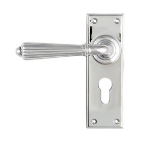 From The Anvil Polished Chrome Hinton Lever Euro Lock Set