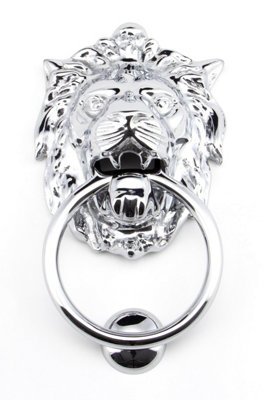 From The Anvil Polished Chrome Lion Head Door Knocker