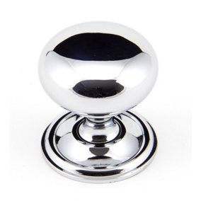 From The Anvil Polished Chrome Mushroom Cabinet Knob 38mm