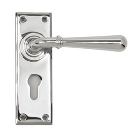 From The Anvil Polished Chrome Newbury Lever Euro Lock Set