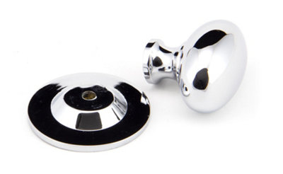 From The Anvil Polished Chrome Oval Cabinet Knob 40mm