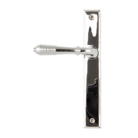 From The Anvil Polished Chrome Reeded Slimline Lever Latch Set