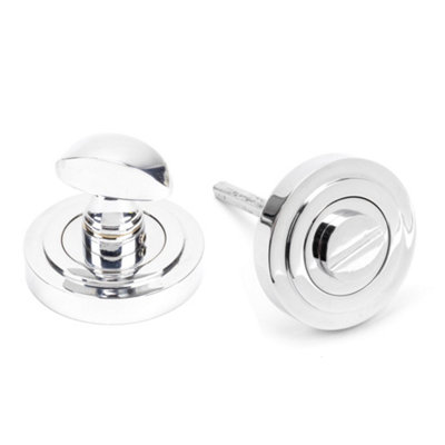 From The Anvil Polished Chrome Round Thumbturn Set (Art Deco)