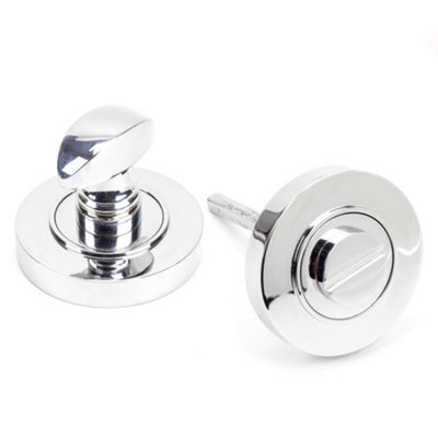 From The Anvil Polished Chrome Round Thumbturn Set (Plain)