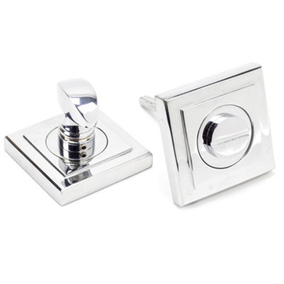 From The Anvil Polished Chrome Round Thumbturn Set (Square)