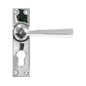 From The Anvil Polished Chrome Straight Lever Euro Lock Set