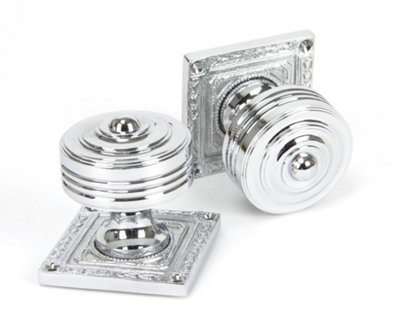 From The Anvil Polished Chrome Tewkesbury Square Mortice Knob Set