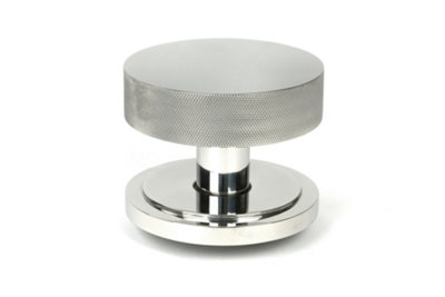 From The Anvil Polished Marine SS (316) Brompton Centre Door Knob (Art Deco)