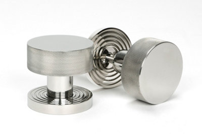 From The Anvil Polished Marine SS (316) Brompton Mortice/Rim Knob Set (Beehive)
