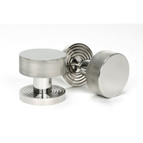 From The Anvil Polished Marine SS (316) Brompton Mortice/Rim Knob Set (Beehive)