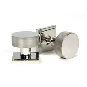 From The Anvil Polished Marine SS (316) Brompton Mortice/Rim Knob Set (Square)