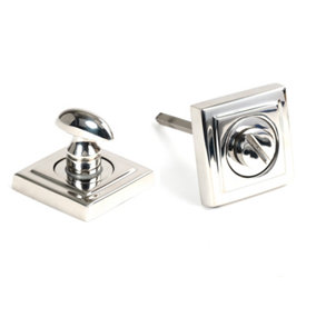 From The Anvil Polished Marine SS (316) Round Thumbturn Set (Square)