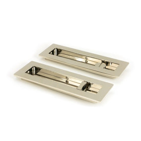 From The Anvil Polished Nickel 175mm Plain Rectangular Pull - Privacy Set