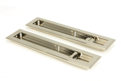 From The Anvil Polished Nickel 250mm Art Deco Rectangular Pull -Privacy Set