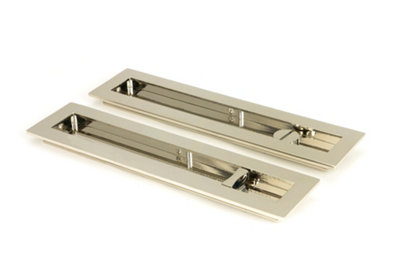 From The Anvil Polished Nickel 250mm Plain Rectangular Pull - Privacy Set