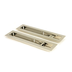 From The Anvil Polished Nickel 250mm Plain Rectangular Pull - Privacy Set