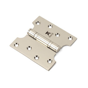 From The Anvil Polished Nickel 4 Inch x 2 Inch x 4 Inch  Parliament Hinge (pair) ss