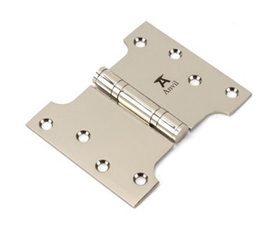 From The Anvil Polished Nickel 4 Inch x 3 Inch x 5 Inch  Parliament Hinge (pair) ss