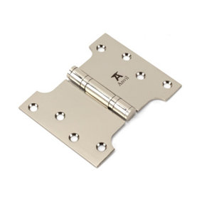 From The Anvil Polished Nickel 4 Inch x 3 Inch x 5 Inch  Parliament Hinge (pair) ss