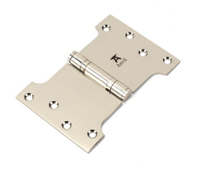 From The Anvil Polished Nickel 4 Inch x 4 Inch x 6 Inch  Parliament Hinge (pair) ss