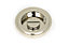 From The Anvil Polished Nickel 60mm Art Deco Round Pull - Privacy Set