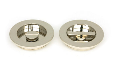 From The Anvil Polished Nickel 75mm Plain Round Pull - Privacy Set