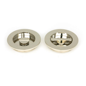 From The Anvil Polished Nickel 75mm Plain Round Pull - Privacy Set
