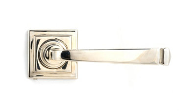 From The Anvil Polished Nickel Avon Round Lever on Rose Set (Square) - Unsprung