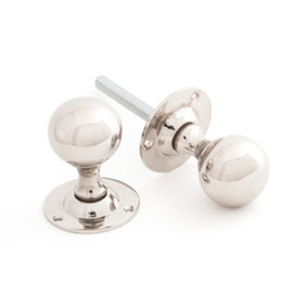From The Anvil Polished Nickel Ball Mortice Knob Set