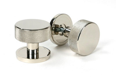 From The Anvil Polished Nickel Brompton Mortice/Rim Knob Set (Plain)