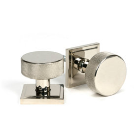 From The Anvil Polished Nickel Brompton Mortice/Rim Knob Set (Square)