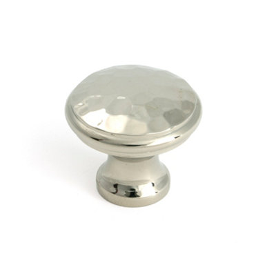 From The Anvil Polished Nickel Hammered Cabinet Knob - Medium