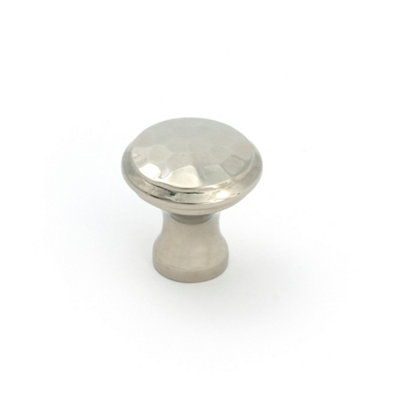 From The Anvil Polished Nickel Hammered Cabinet Knob - Small
